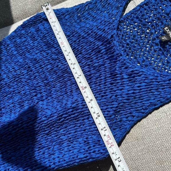EXPRESS loose knit top / dress blue size M - Picture 4 of 7